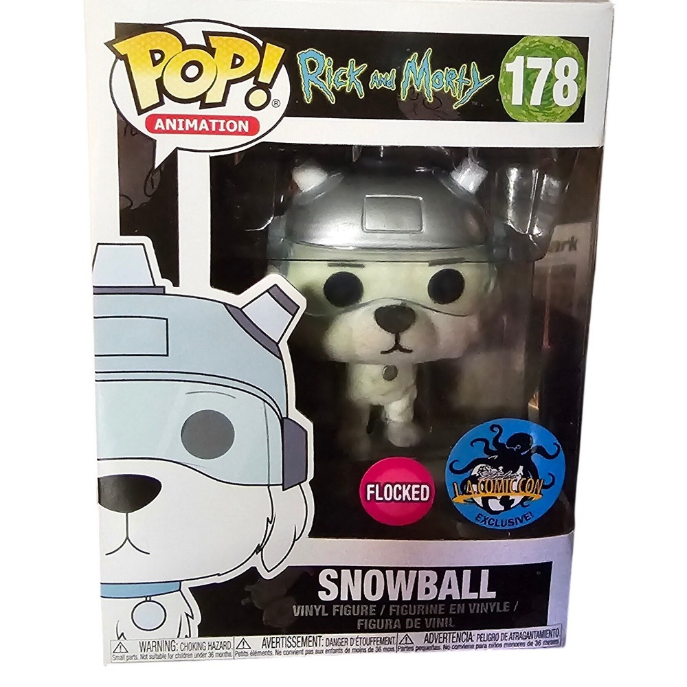 Funko Pop Rick and Morty Snowball‎ 178 Flocked LA Comic Con Exclusive  Figure